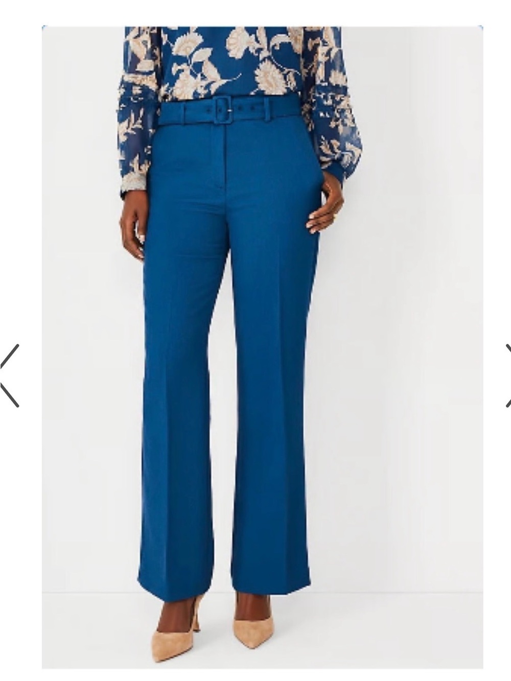 Ann Taylor Belted Pants - Blue